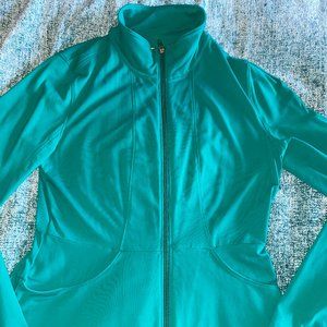 Women's Green Lightweight Zip Up Sweatshirt